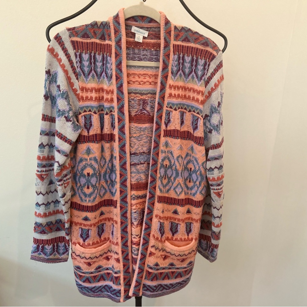 SUNDANCE Buttonless Southwest Look Cardigan Sz Small